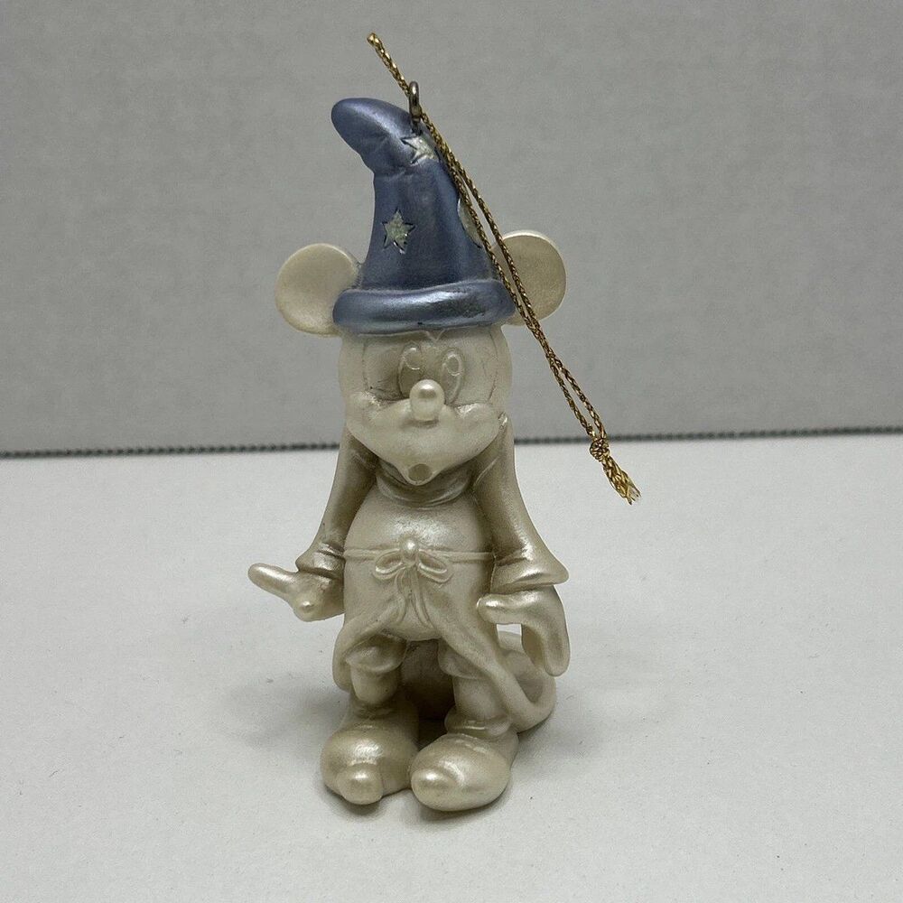 Vintage Disney Fantasia Sorcerer Wizard Hat Pearlscent Mickey Holiday Ornament
